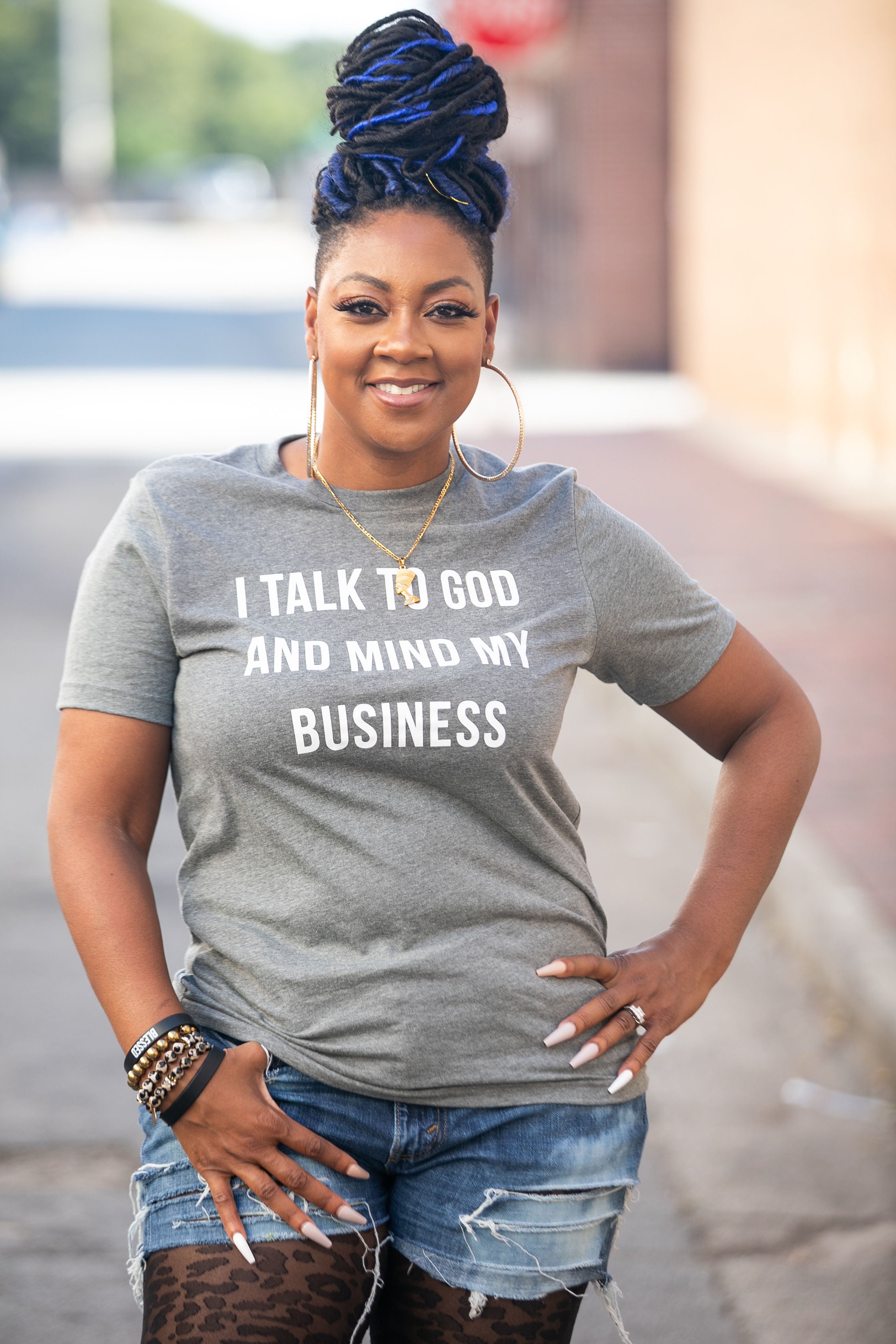 "I Talk to God+Mind My Business" Unisex Tee
